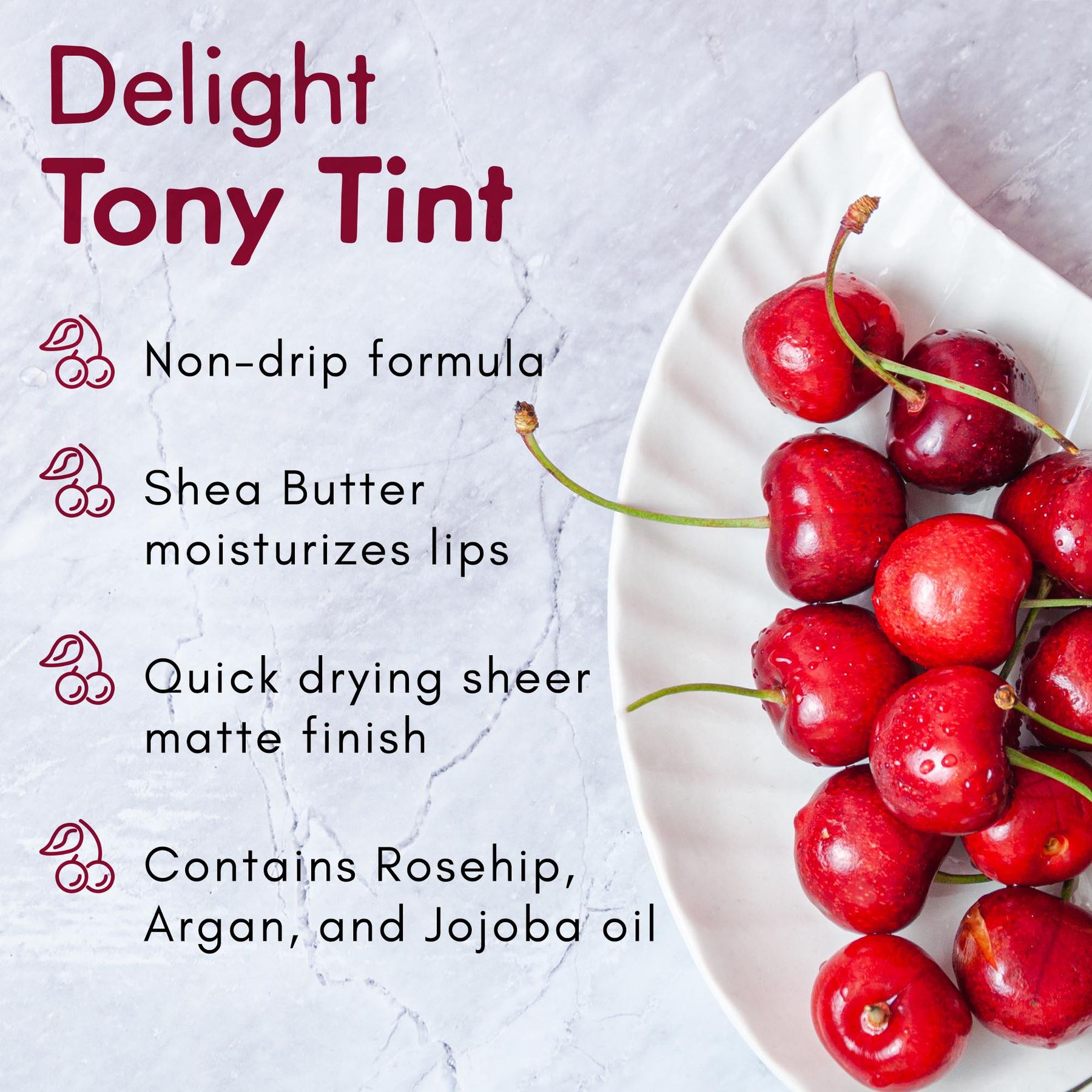 Тинт для губ Tony Moly Delight Tony Tint №1 Cherry pink 8.3 мл - фото 4