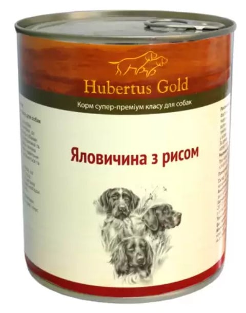 Влажный корм для собак Hubertus Gold Говядина и рис, 800 г - фото 1