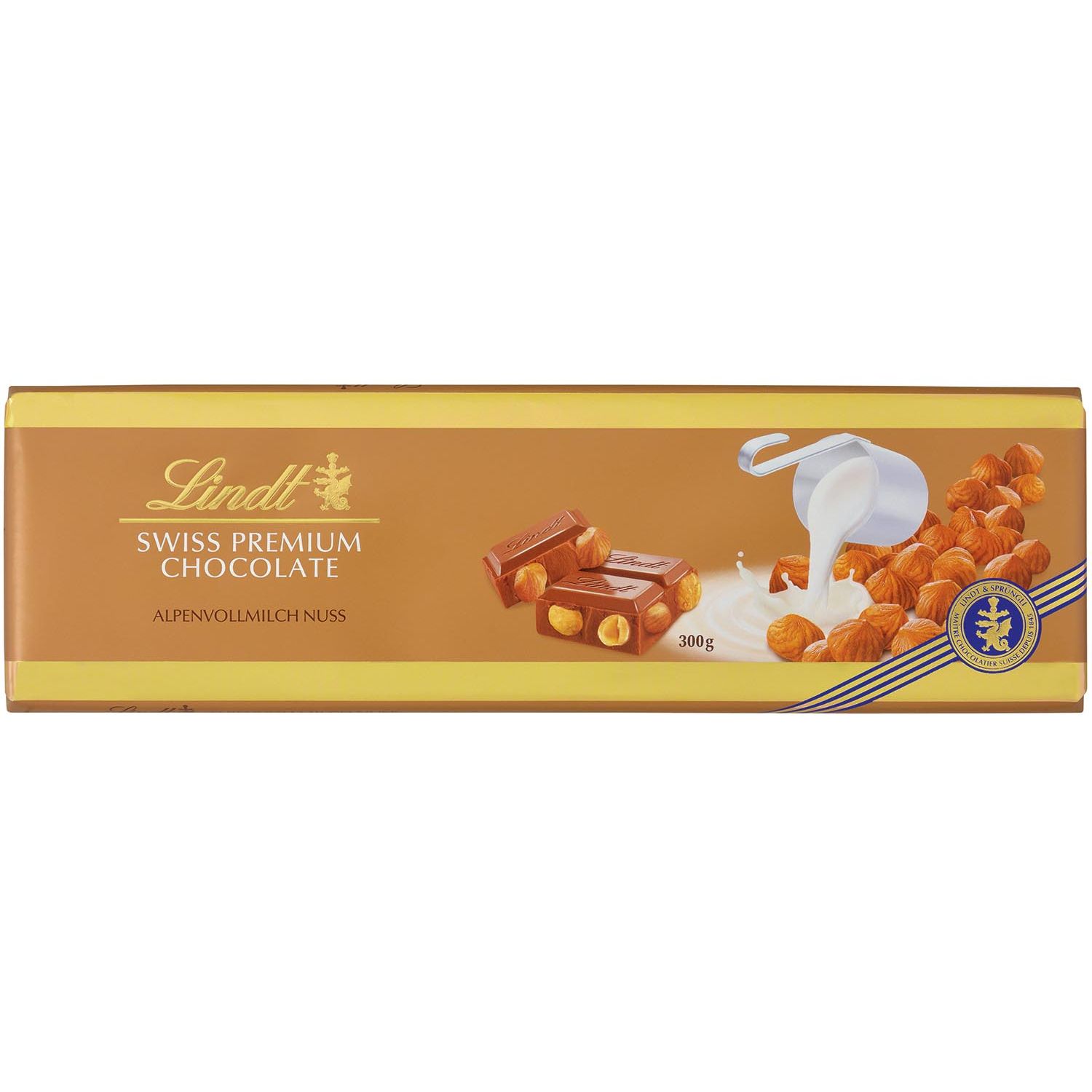 Шоколад молочний Lindt Gold Tablets з фундуком 300 г - фото 1