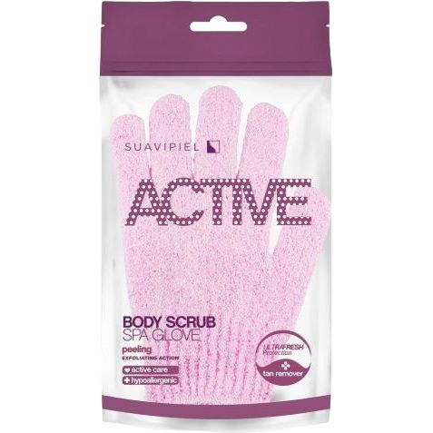 Рукавичка для душу Suavipiel Active Body Scrub Spa, рожева - фото 1