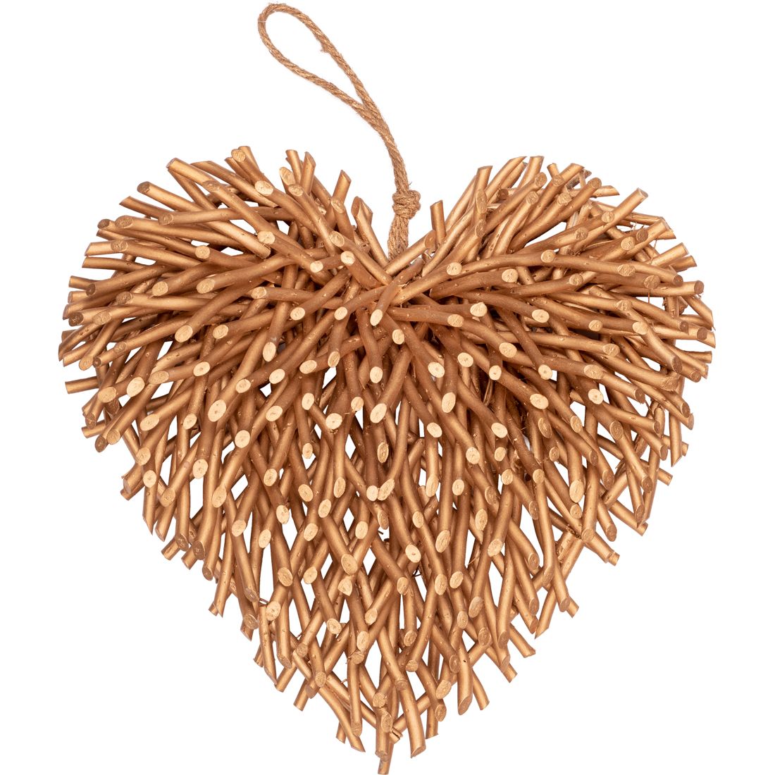 Декоративное украшение Yes! Fun Сердце 40 см из лозы золотое (974252) - фото 1