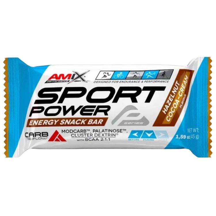Батончик вуглеводний Amix Sport Power Energy Snack Bar горіховий какао-крем 45 г - фото 1
