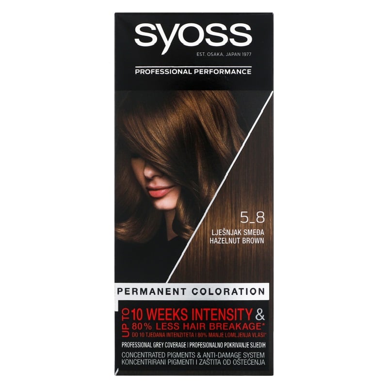 Фарба для волосся Syoss 5-8 Горіховий Світло-каштановий, 115 мл - фото 1