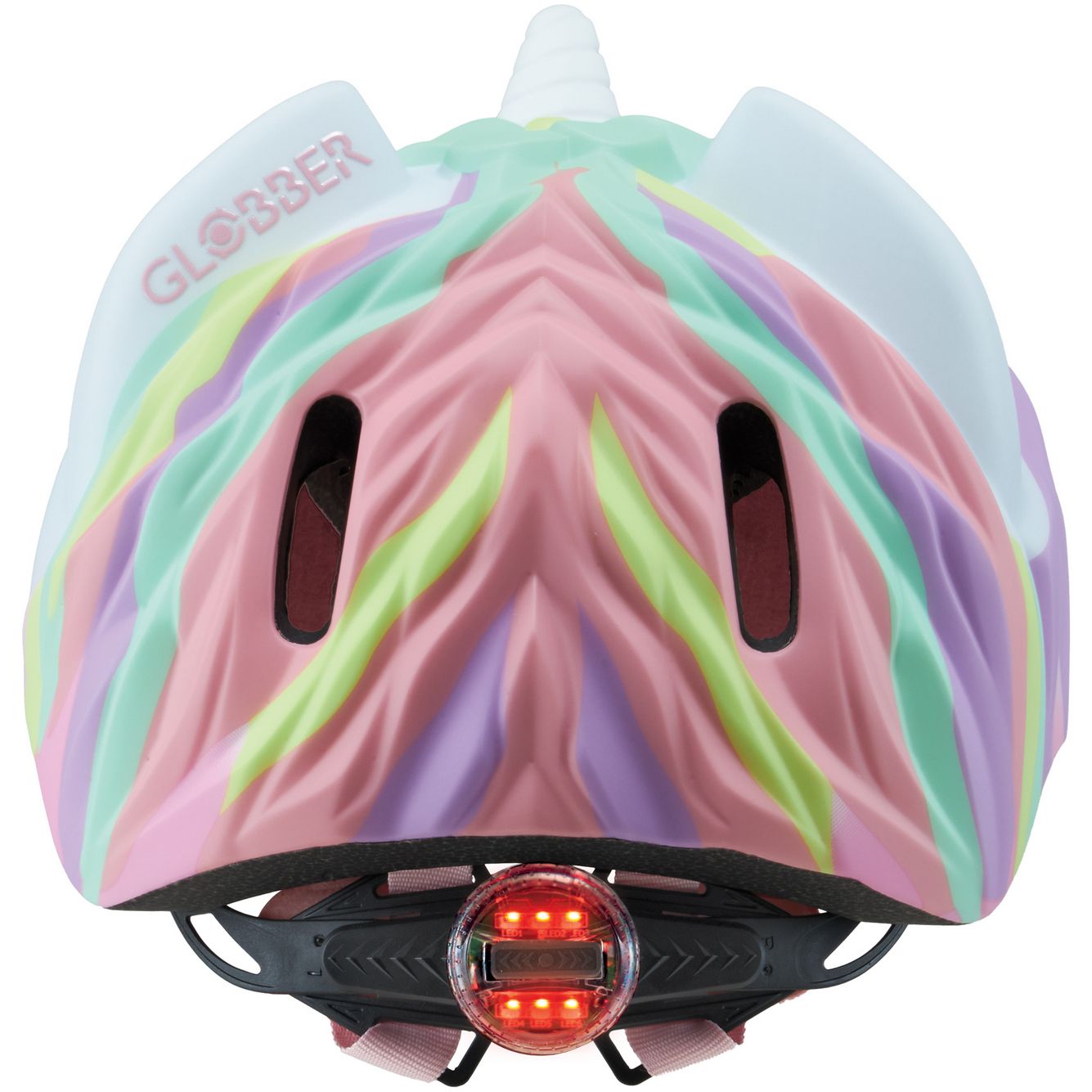 Шлем защитный детский Globber Fantasy Единорог белый 49-55 см с фонариком (605-110) - фото 7
