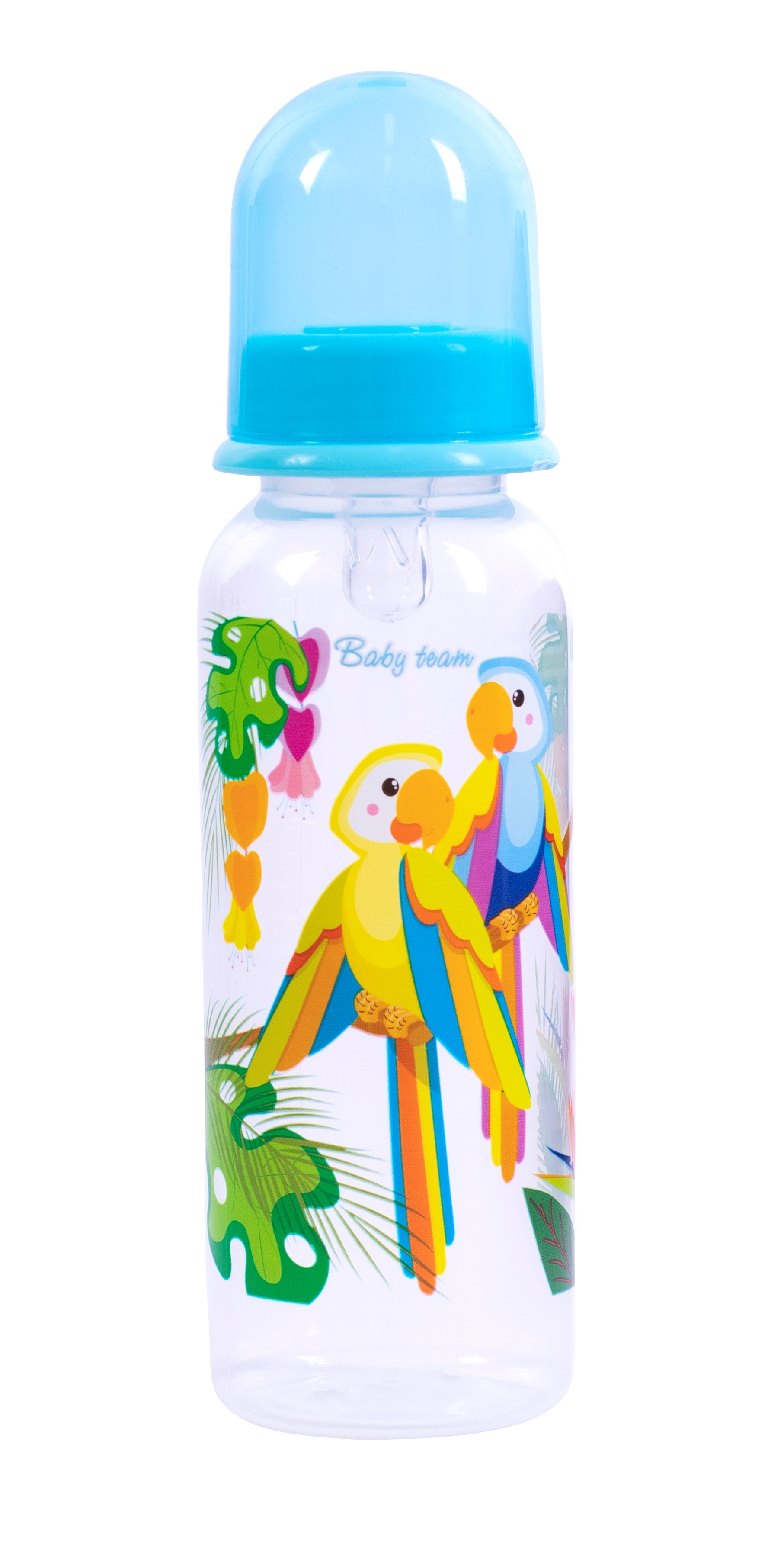 Пляшечка для годування Baby Team, з силіконовою соскою, 250 мл, блакитний (1410_блакитний) - фото 2