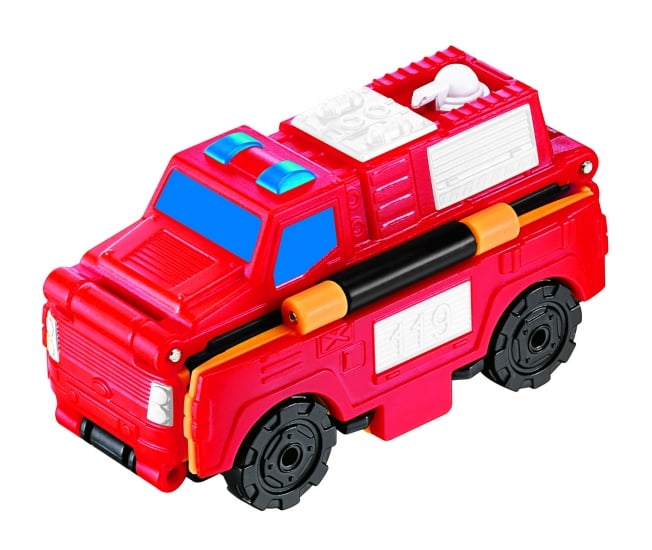 Машинка-трансформер Flip Cars Фронтальный погрузчик и Пожарный автомобиль, 2 в 1, 8 см (EU463875-14) - фото 1