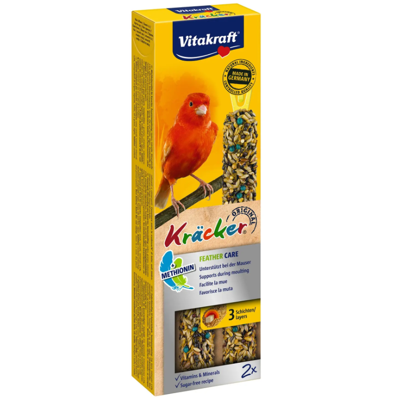 Фото - Корм для птахів Vitakraft Ласощі для канарок  Kracker Original Feather Care в період линьки 