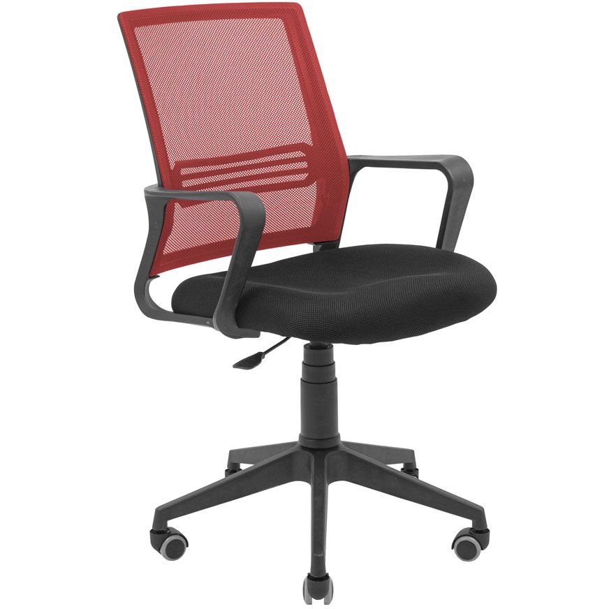 Кресло компьютерное Richman Джина Пластик Пиастра сетка черный + красный (RCM-1032) - фото 1