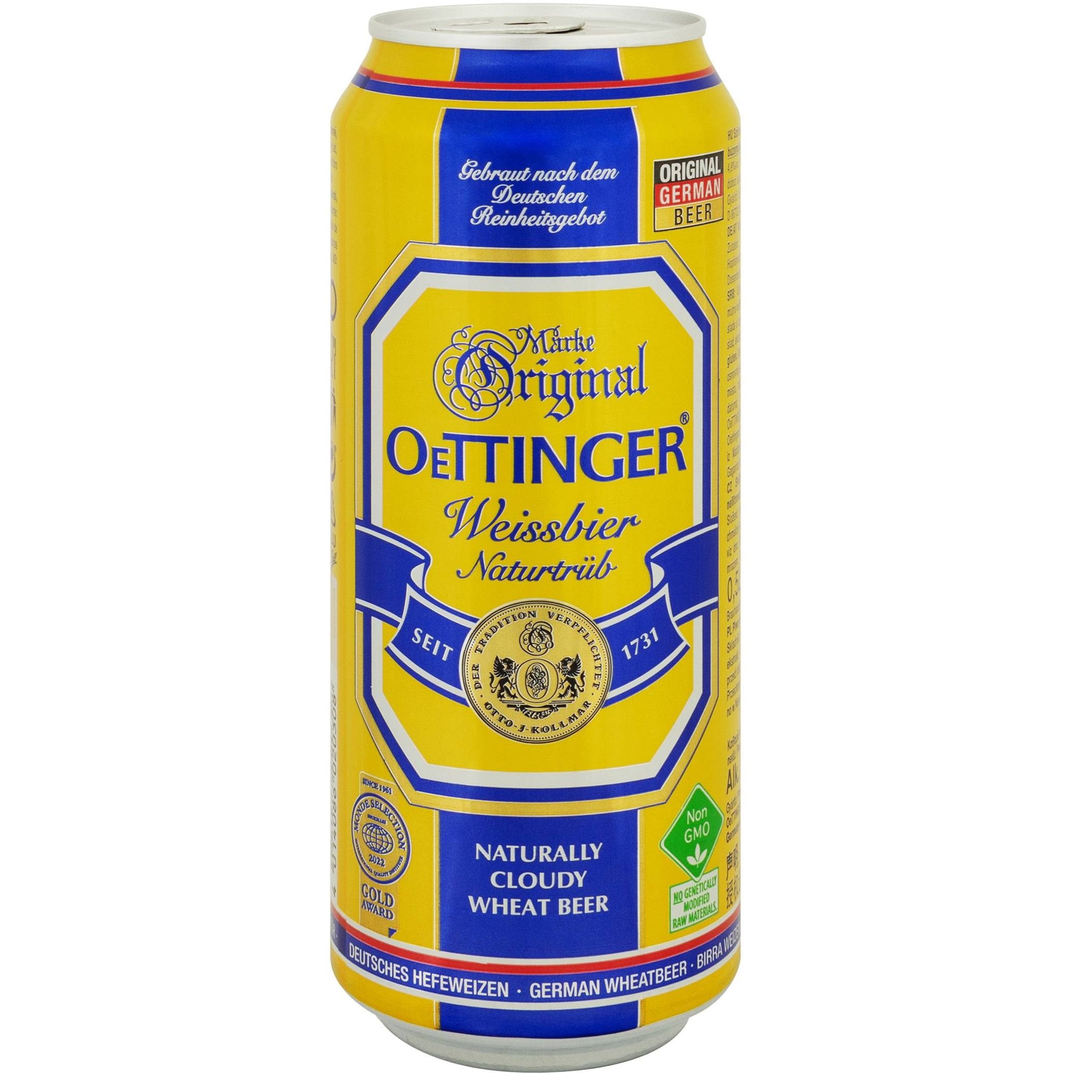 Пиво Oettinger Weissbier светлое нефильтрованное 4.9% ж/б 0.5 л (910699) - фото 1