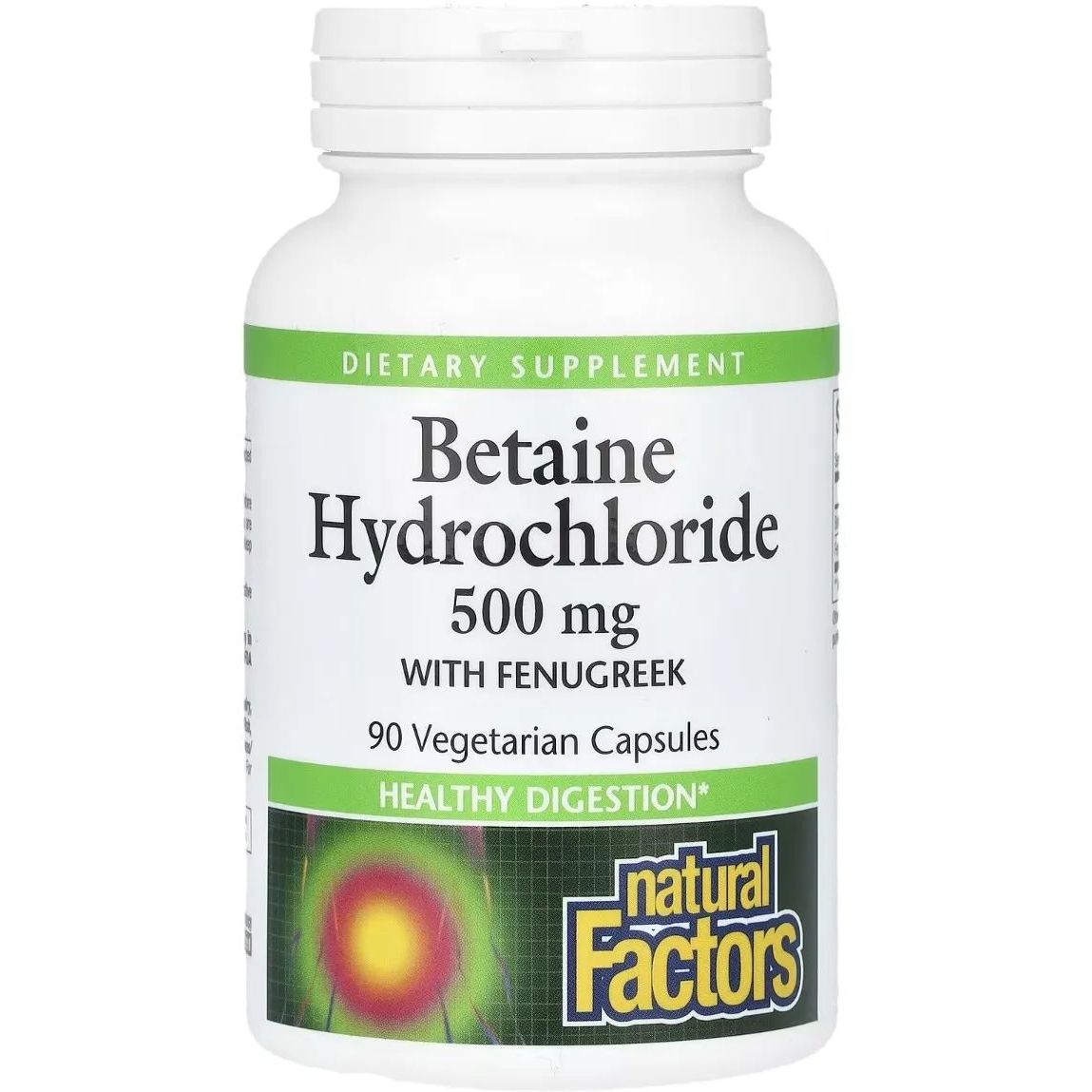 Бетаїн гідрохлорид Natural Factors Betaine Hydrochloride with Fenugreek з пажитником 500 мг 90 вегетаріанських капсул - фото 1