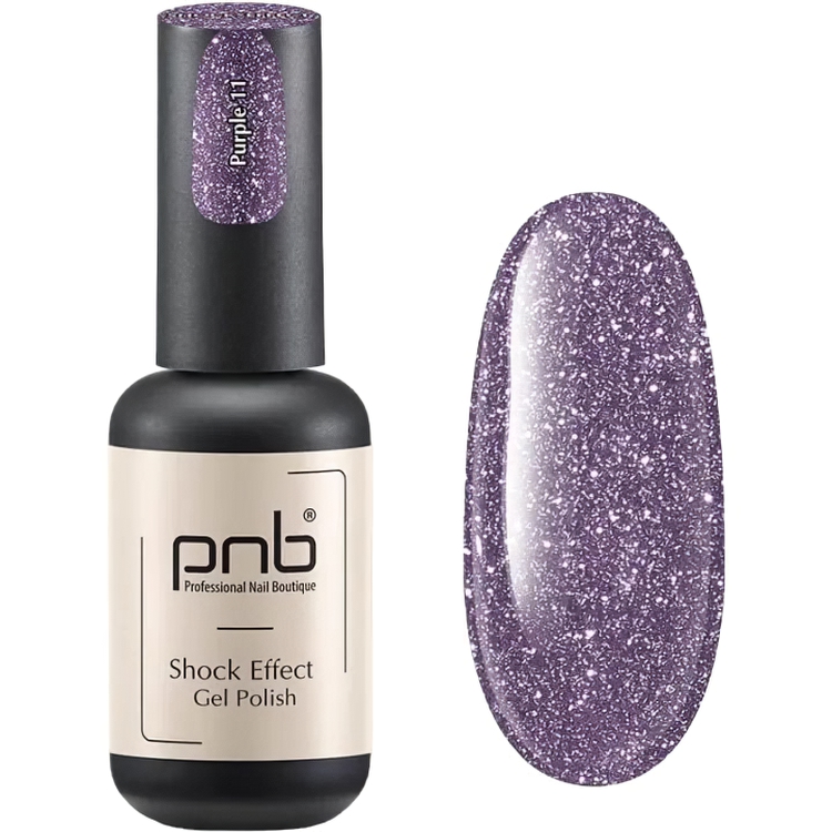 Гель-лак PNB світловідбиваючий Shock Effect PNB 11 Purple 8  мл UV/LED - фото 1