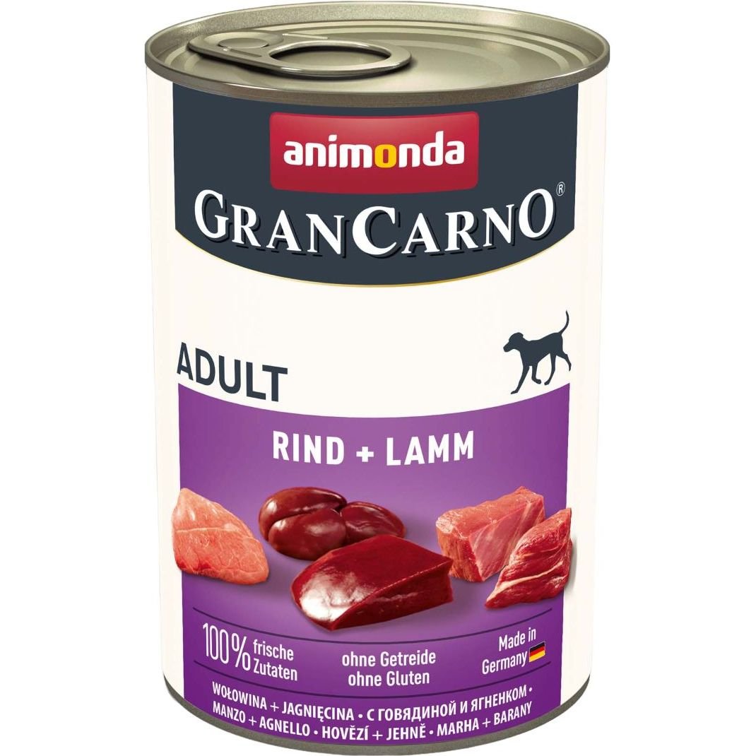 Вологий беззерновий корм для собак Animonda GranCarno Adult Beef + Lamb, з яловичиною та ягням, 400 г - фото 1
