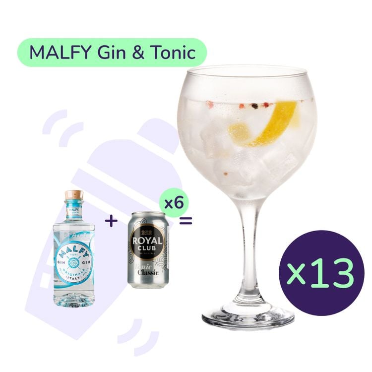 Коктейль Malfy Gin&Tonic (набор ингредиентов) х13 на основе Malfy Originale - фото 1