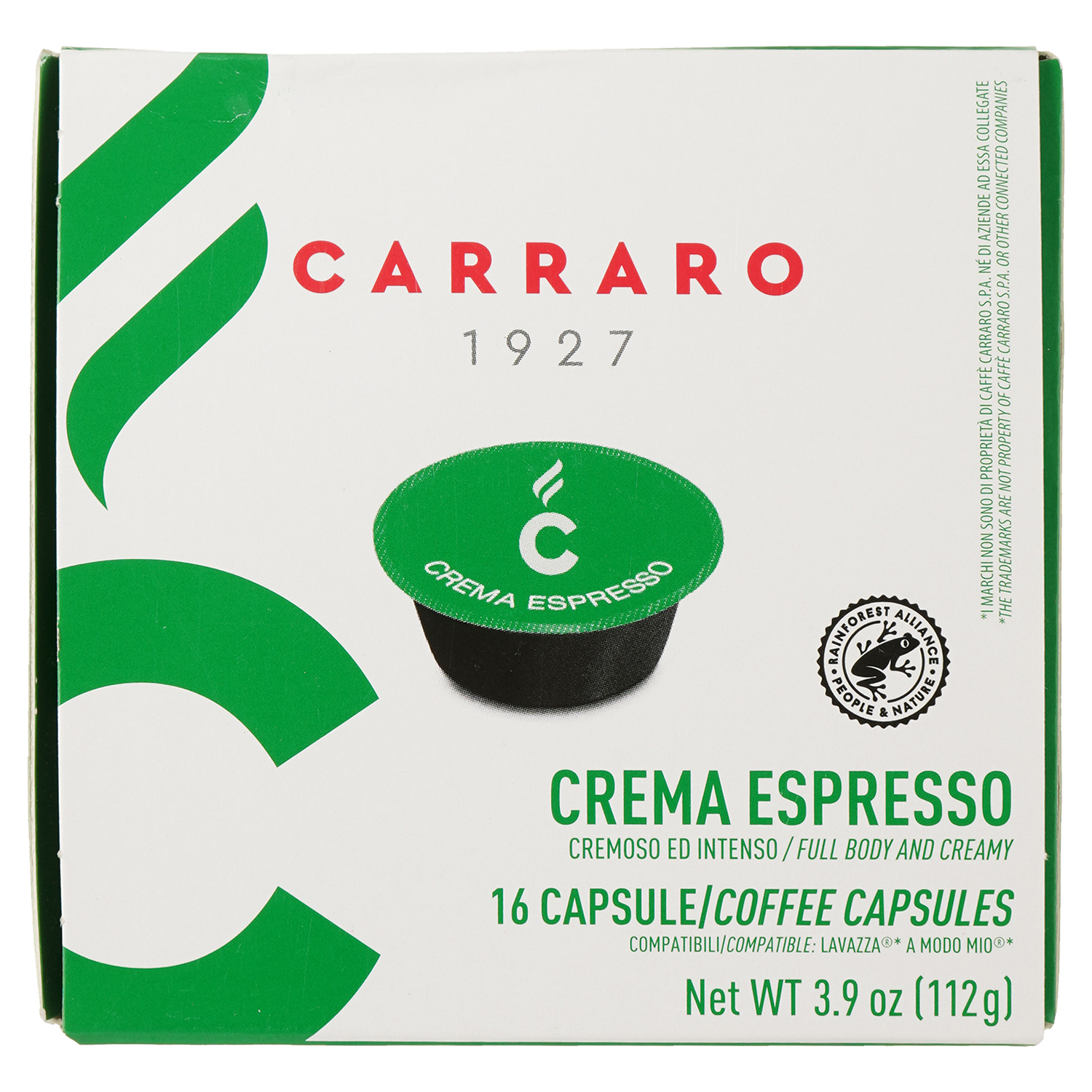Кава в капсулах Carraro Lavazza A Modo Mio Crema Espresso, 16 капсул - фото 1