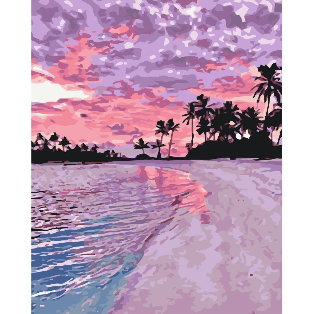 Картина за номерами Рожевий захід сонця Brushme 40x50 см різнокольорова 000276832 - фото 1