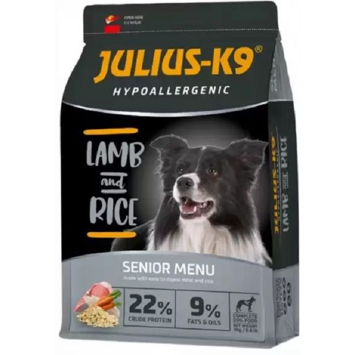 Сухий корм для собак Julius-K9 HighPremium Senior Lamb&Rice, Гіпоалергенний, Ягня та рис, 3 кг - фото 1
