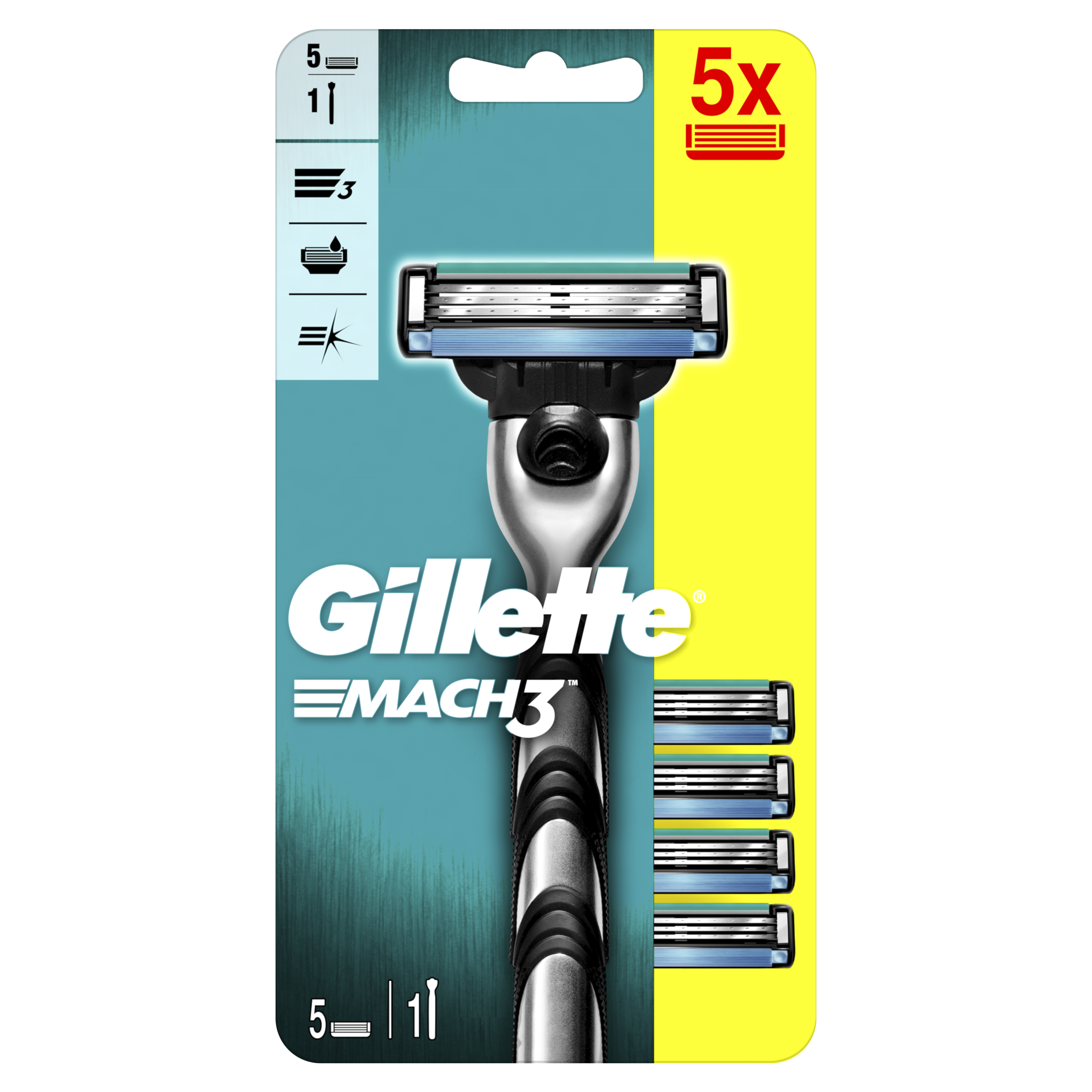 Бритва Gillette Mach3 з 5 змінними картриджами - фото 1
