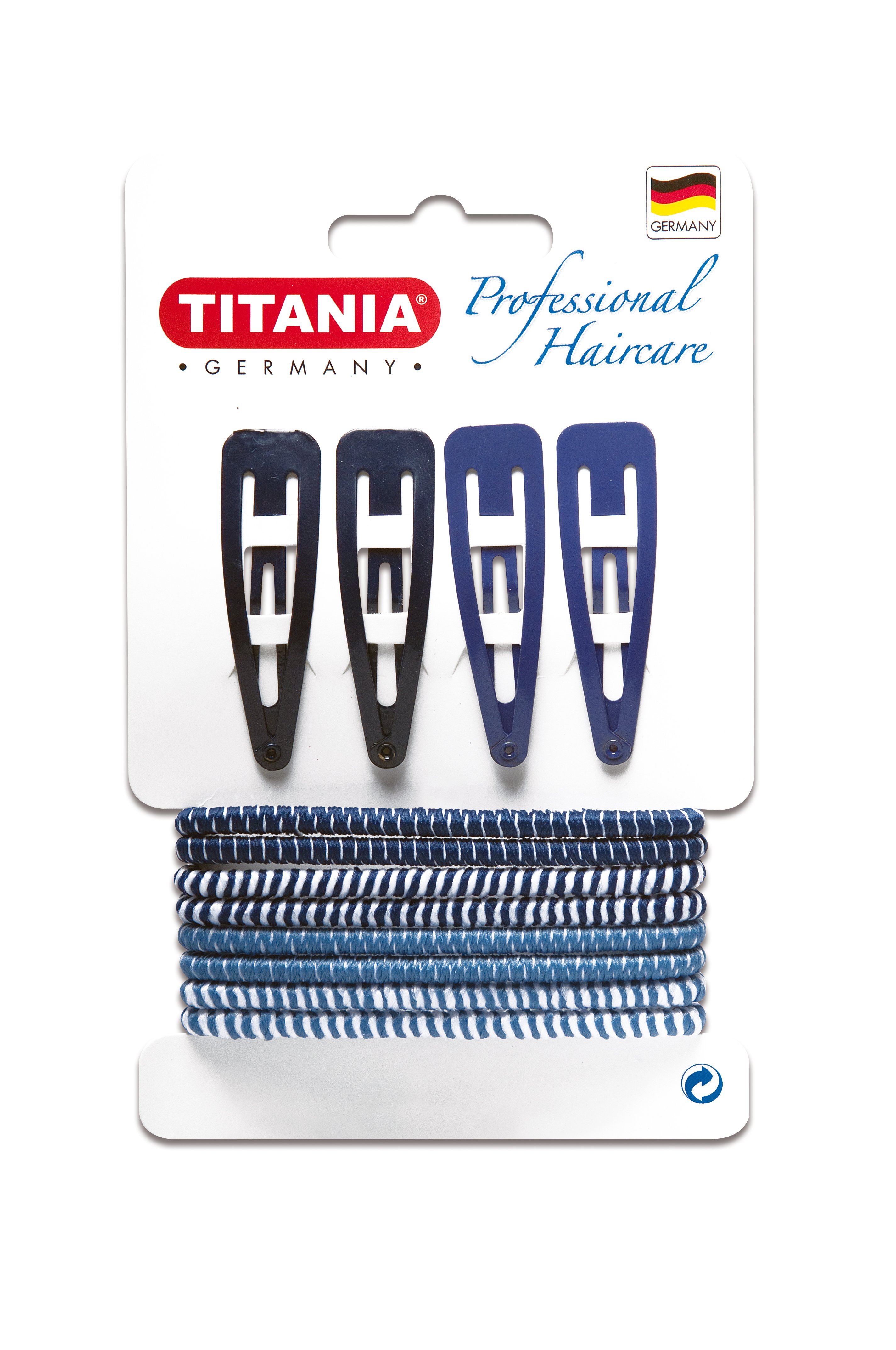 Набор резинок и заколок для волос Titania, синий, 12 шт. (8002) - фото 1
