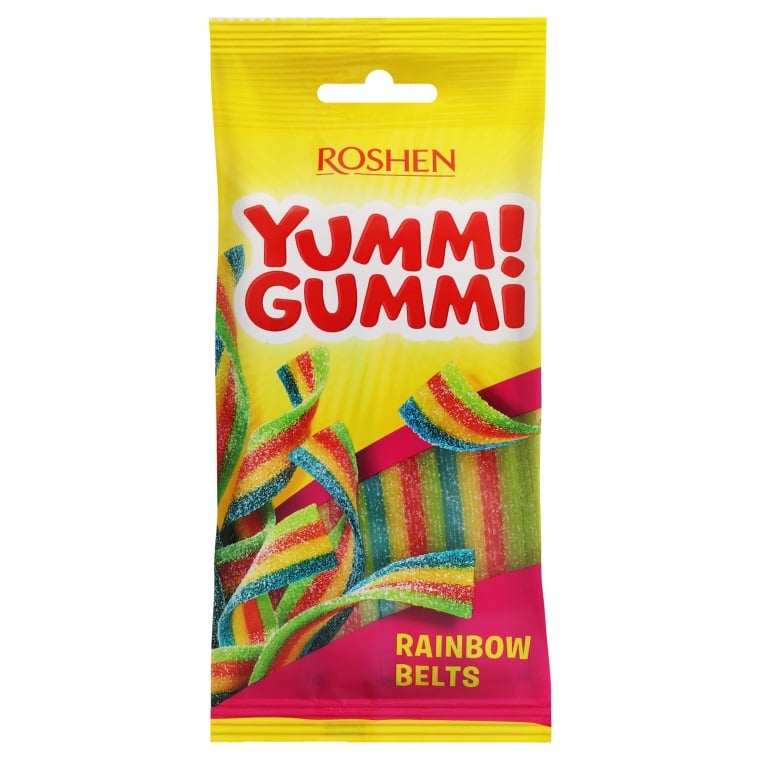 Цукерки желейні Roshen Yummi Gummi Rainbow Belts 70 г (904791) - фото 1