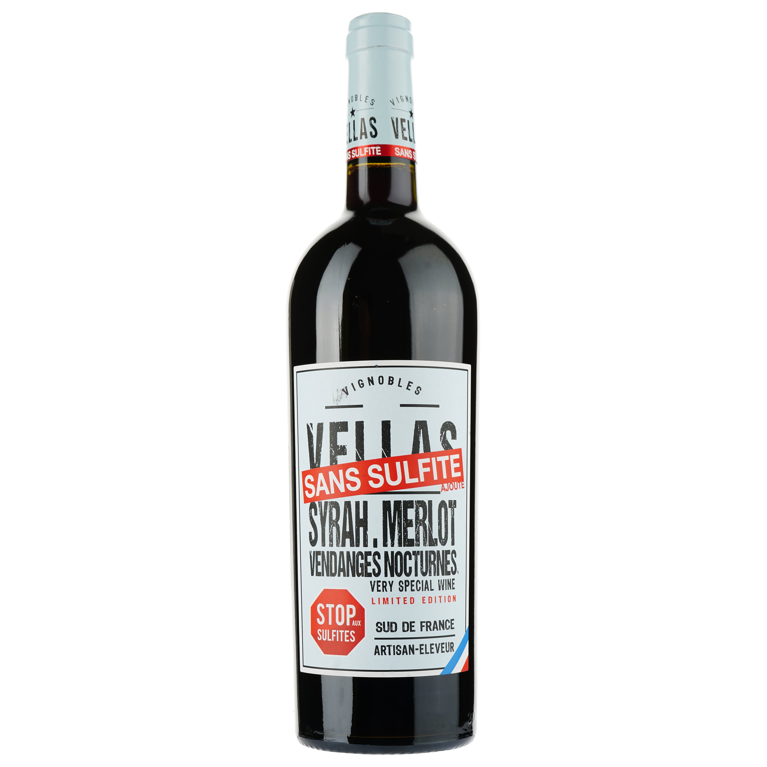Вино Vellas Sans Sulfite Syrah Grenache Bio 2022 Vin de France, червоне, сухе, 0,75 л - фото 1