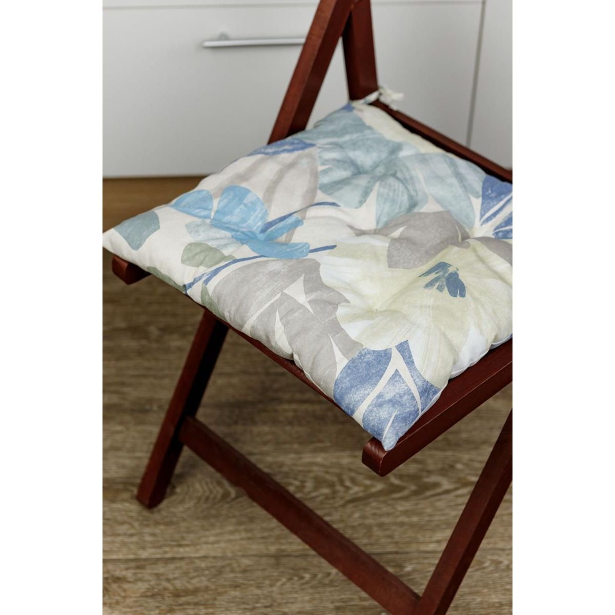 Подушка на стул Прованс Голубые цветы 40х40 см (4823093449718) - фото 4
