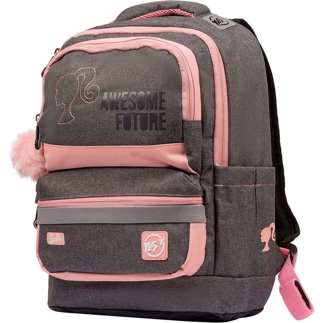Рюкзак Yes S-30 Juno XS Barbie, серый с розовым (558794) - фото 1