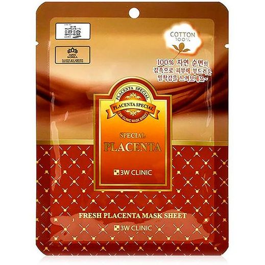 Тканевая маска для лица 3W Clinic Fresh Placenta Mask Sheet экстракт плаценты 23 мл - фото 1