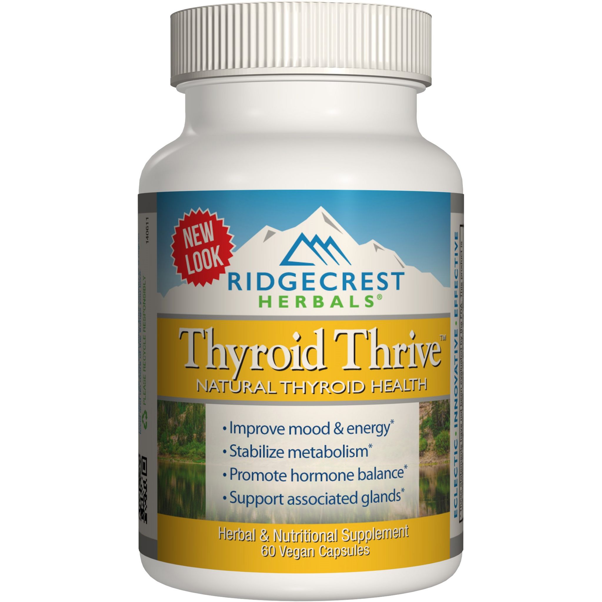 Комплекс для поддержки щитовидной железы RidgeCrest Herbals Thyroid Thrive 60 вегетарианских капсул - фото 1