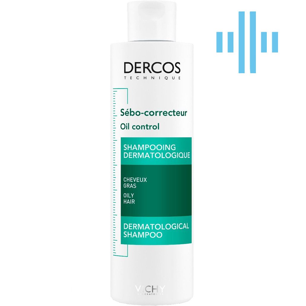 Шампунь для жирных волос Vichy Dercos Sebo-correcteur Oil Control Dermatological Shampoo 200 мл - фото 1