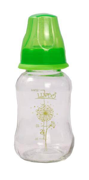 Скляна пляшечка для годування Lindo, вигнута, 125 мл, зелений (Pk 0980 зел) - фото 2
