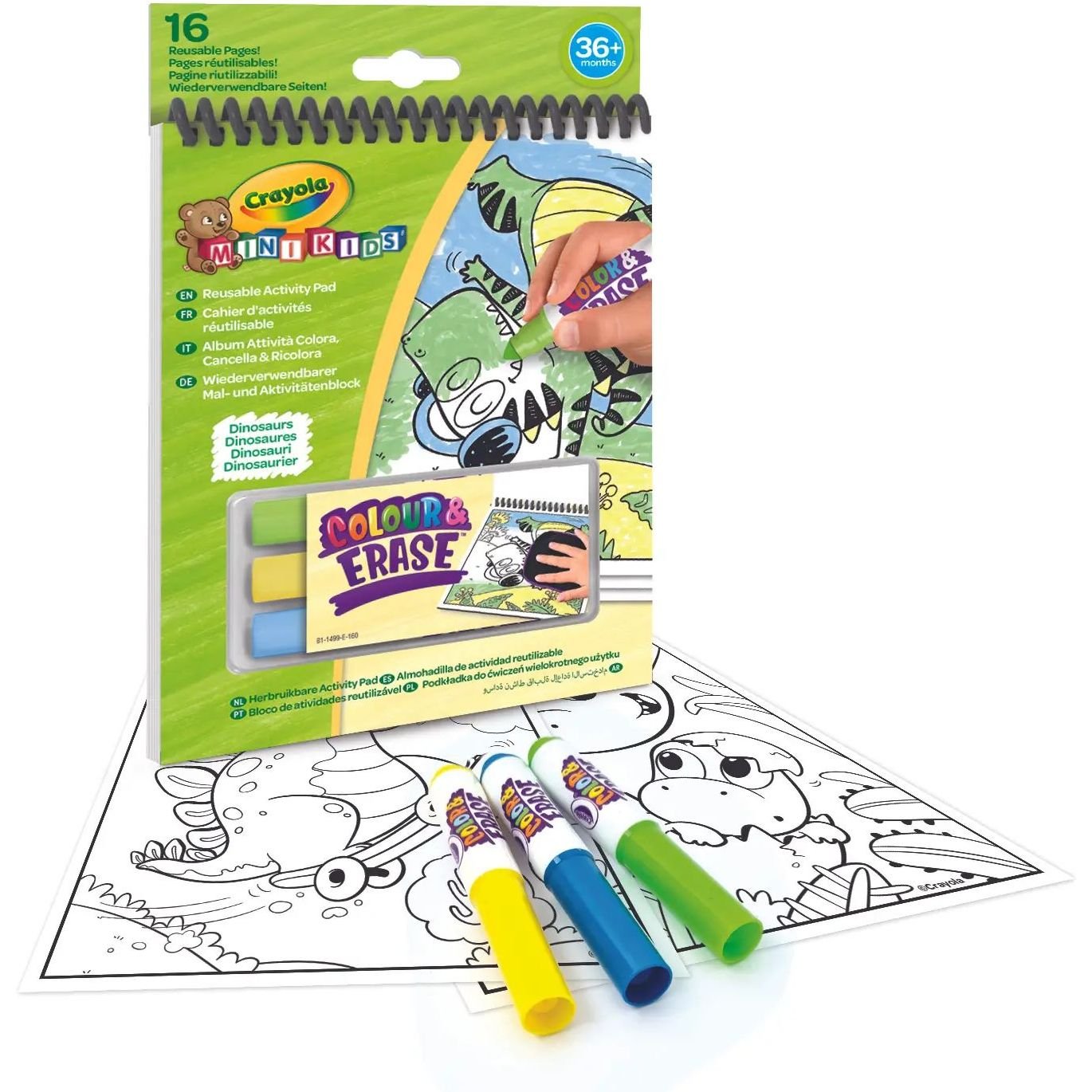 Раскраска многоразовая Crayola Mini Kids Динозавры, 16 страниц (81-1499-2) - фото 2