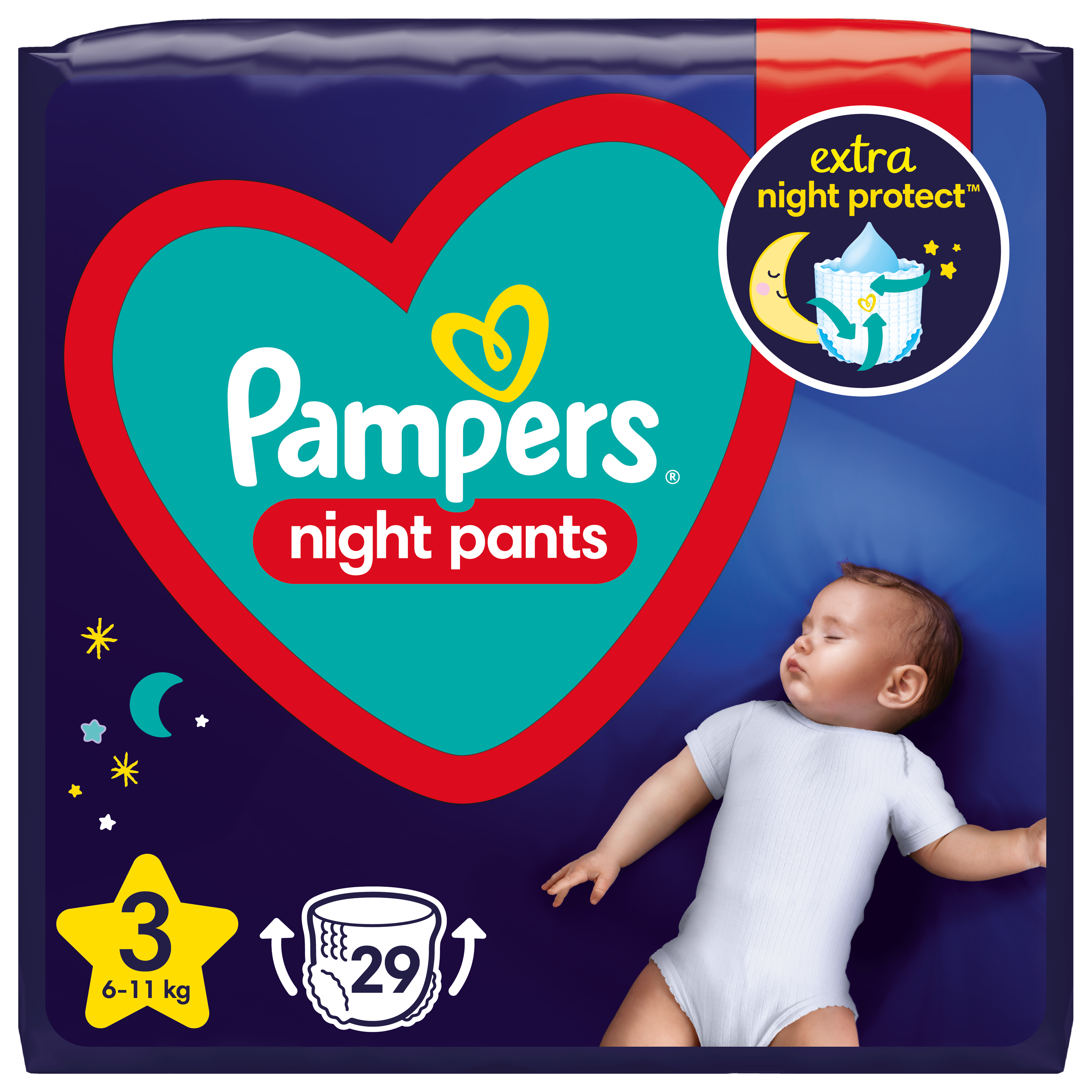 Підгузки-трусики нічні Pampers Night Pants 3 (6-11 кг), 29 шт. - фото 2