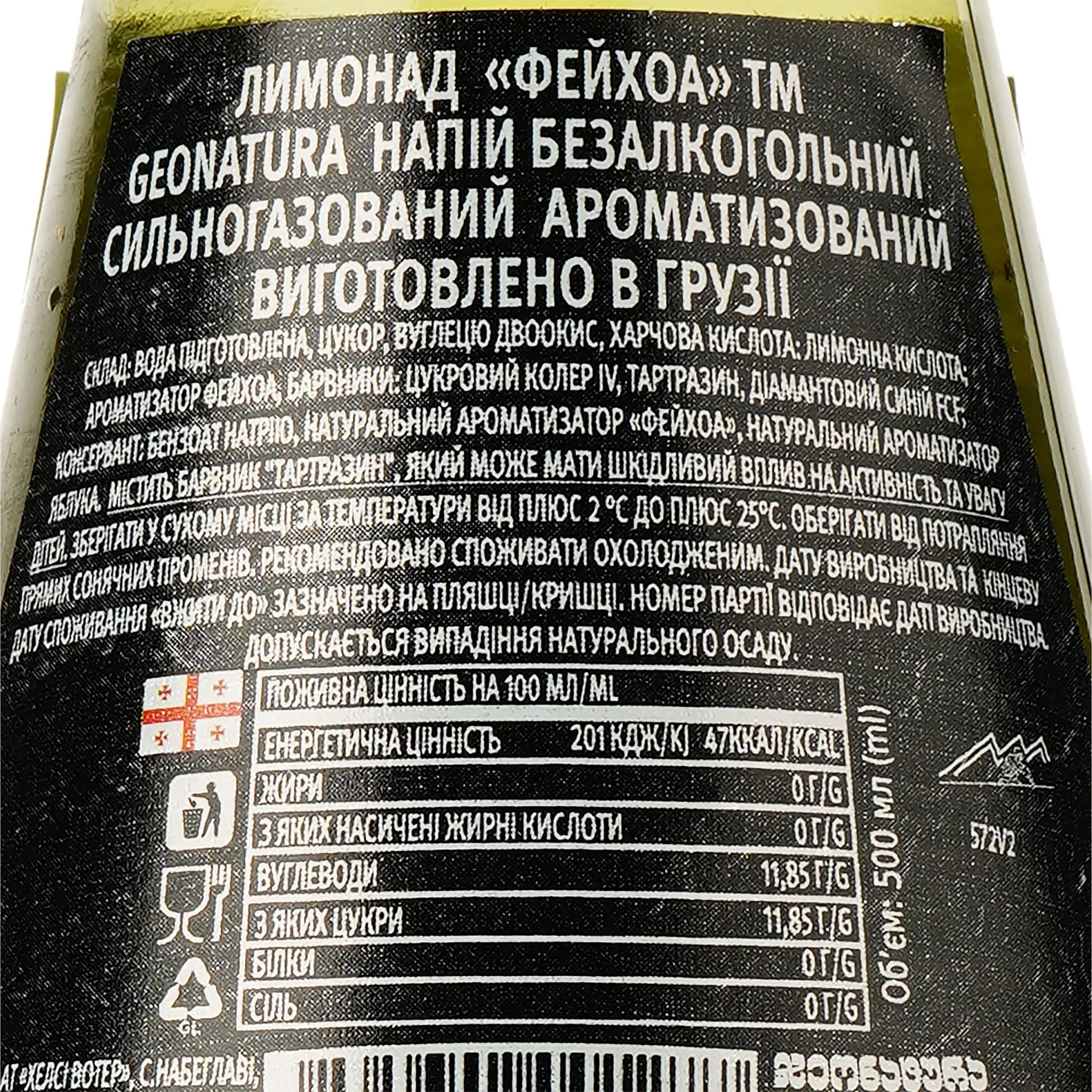 Напиток Geo Natura Лимонад Фейхоа безалкогольный 0.5 л (789517) - фото 3