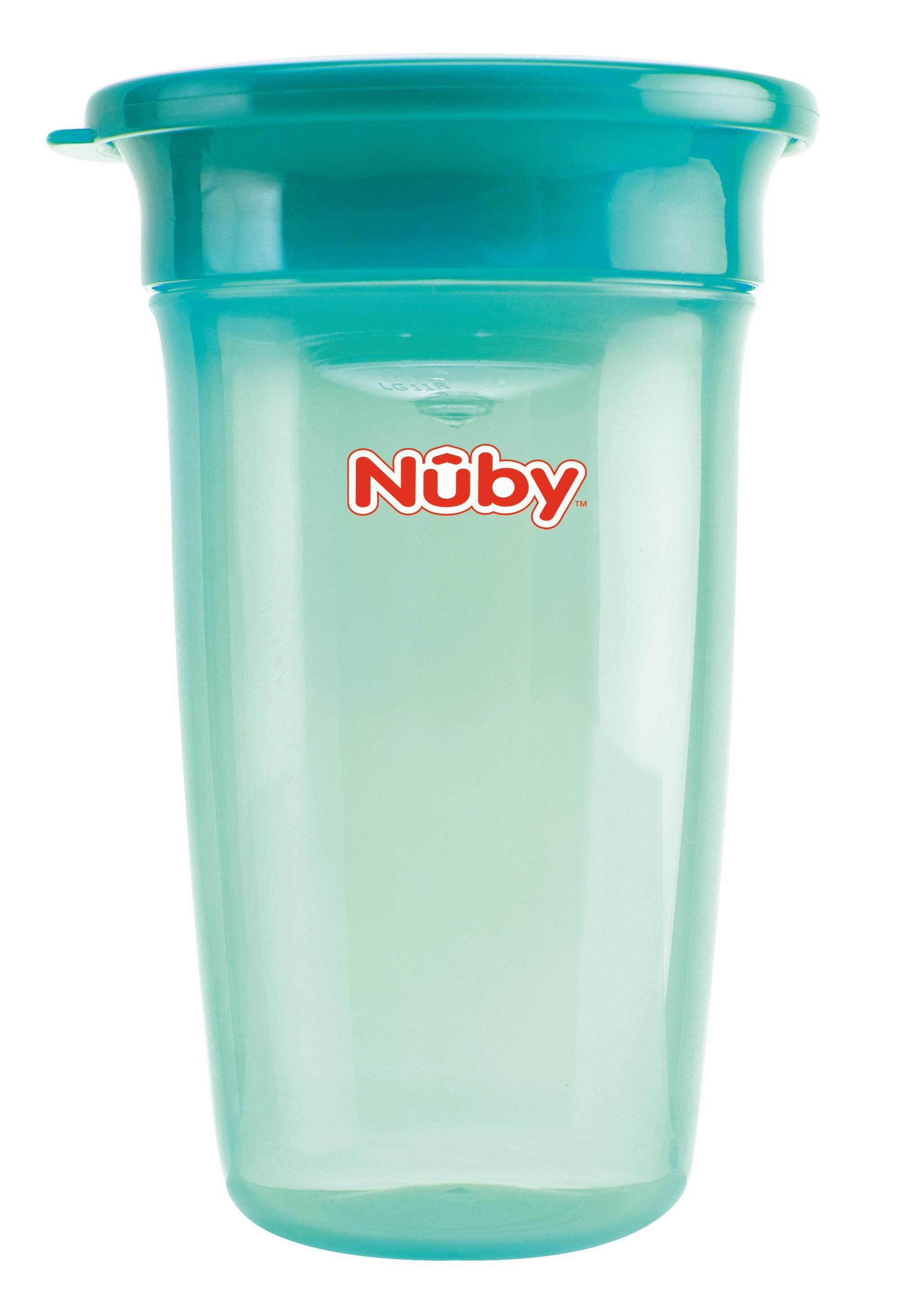Чашка-непроливайка Nuby 360°, с крышечкой, 360 мл, зеленый (NV0414003grn) - фото 1
