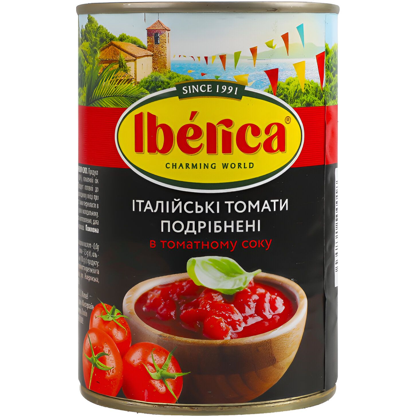 Італійські томати Iberica подрібнені у томатному соку 400 г - фото 1