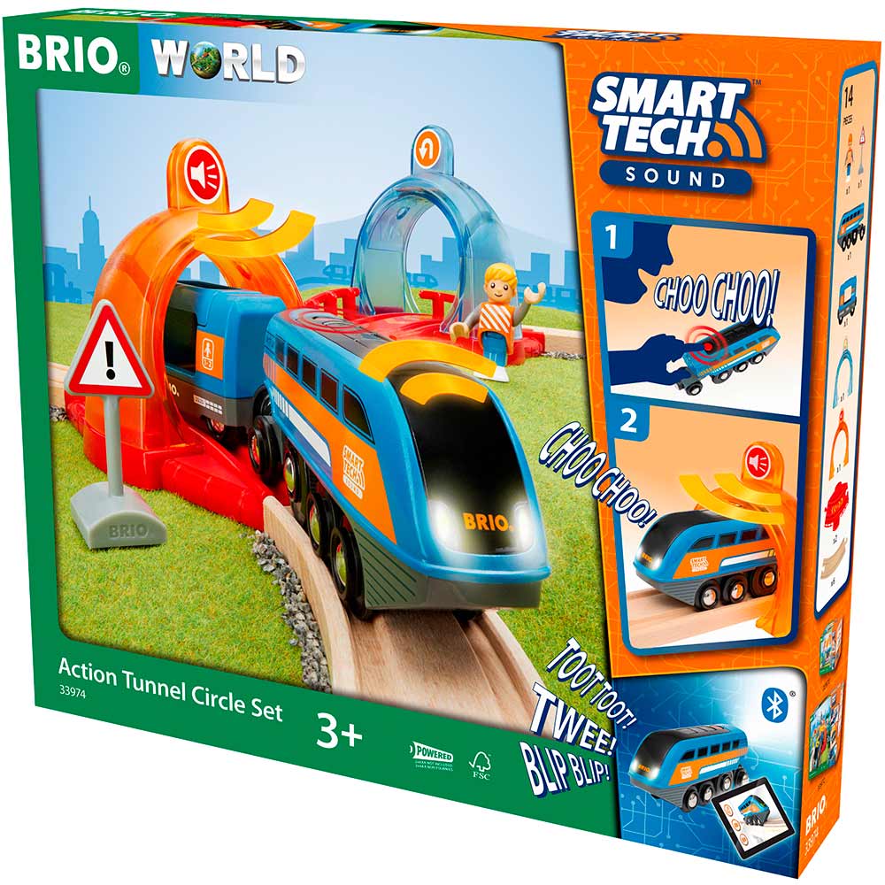 Дитяча залізниця Brio Smart Tech кругова з тунелями (33974) - фото 1