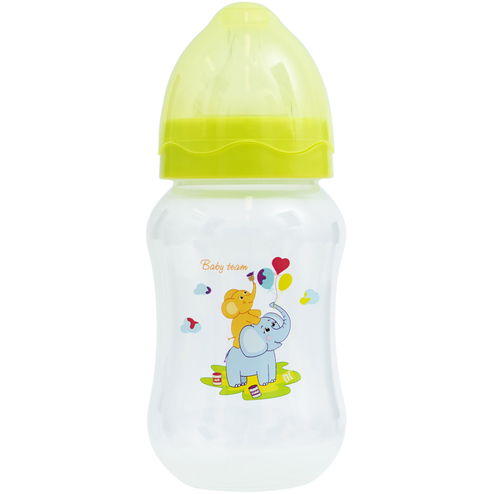 Бутылочка для кормления Baby Team с широким горлышком, зеленая, 250 мл (1002_зелений) - фото 2