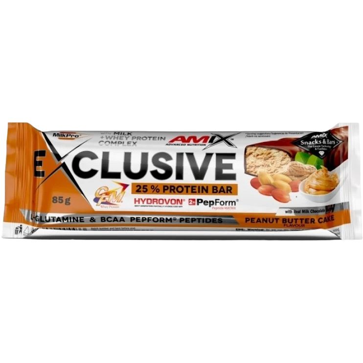 Батончик Amix Exclusive Protein Bar торт з арахісовим маслом 85 г - фото 1