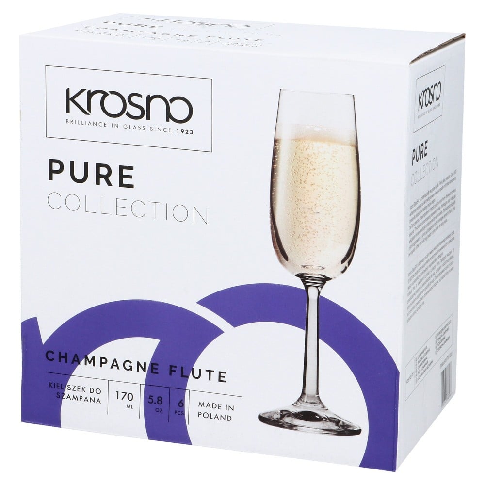 Набір келихів для шампанського Krosno Pure, скло, 170 мл, 6 шт. (788968) - фото 2