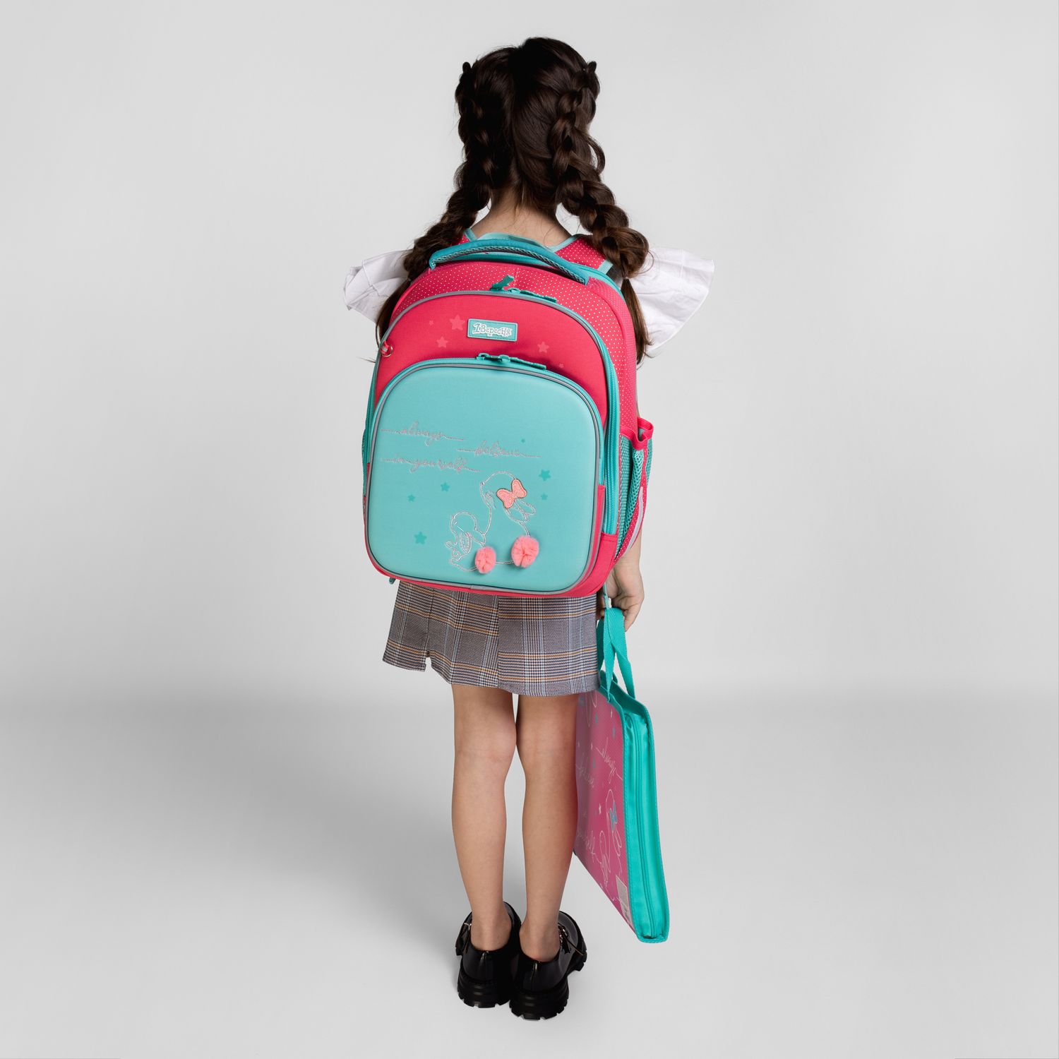Рюкзак шкільний 1 Вересня S-106 Bunny, рожевий з бірюзовим (551653) - фото 5