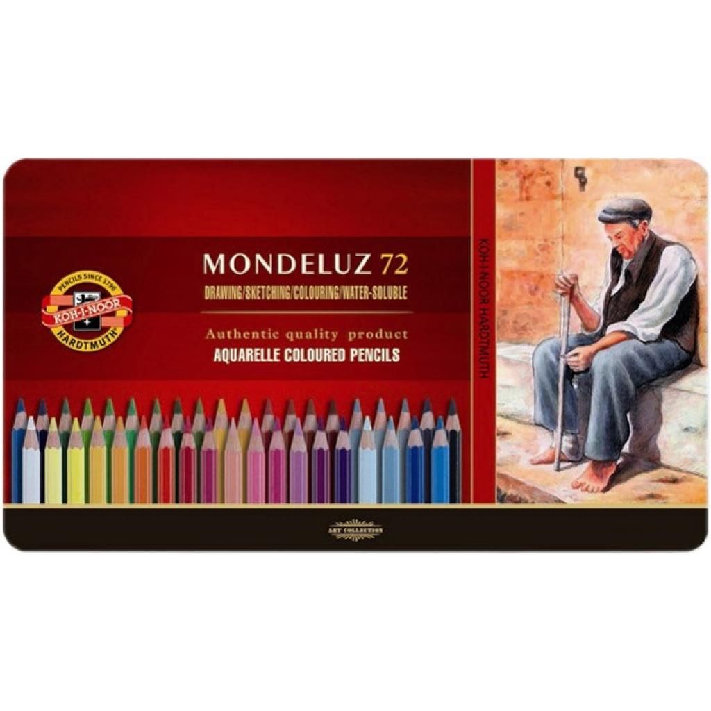 Карандаши цветные Koh-i-Noor Mondeluz акварельные 72 шт. в металлической коробке (372707) - фото 1