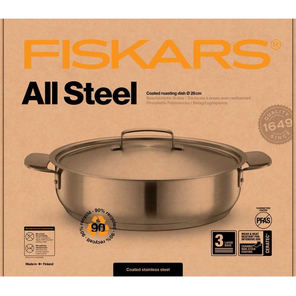 Сотейник Fiskars All Steel глибокий матовий 28 см (1064749) - фото 6