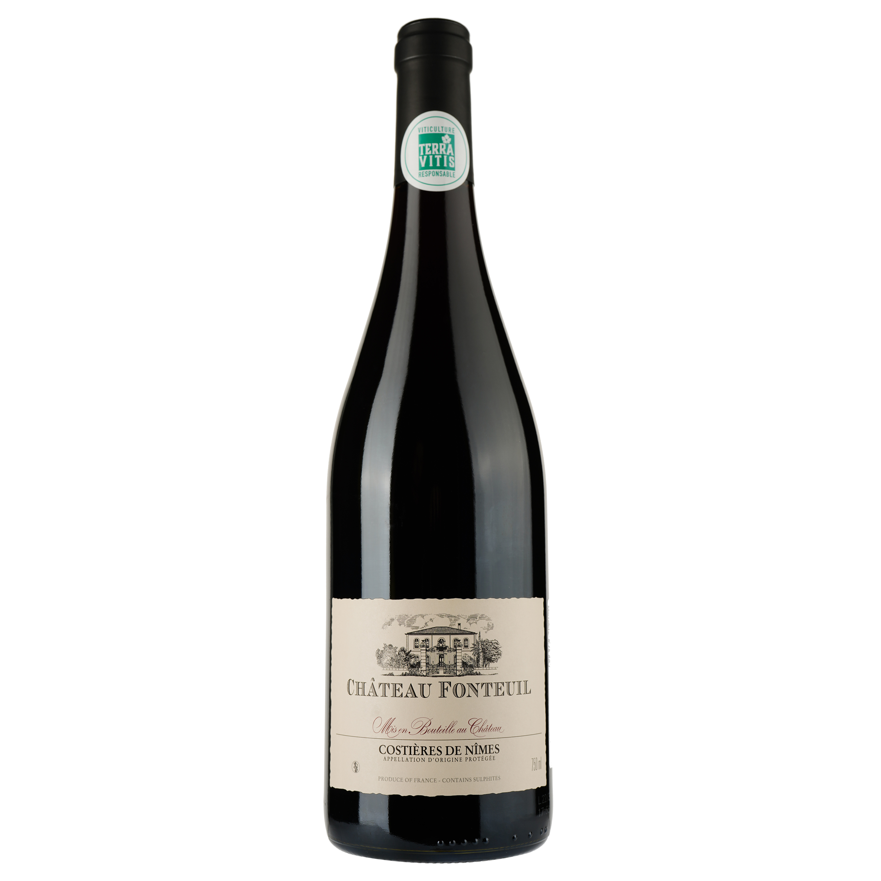 Вино Chateau Fonteuil Rouge 2018 AOP Costieres de Nimes, красное, сухое, 0,75 л - фото 1