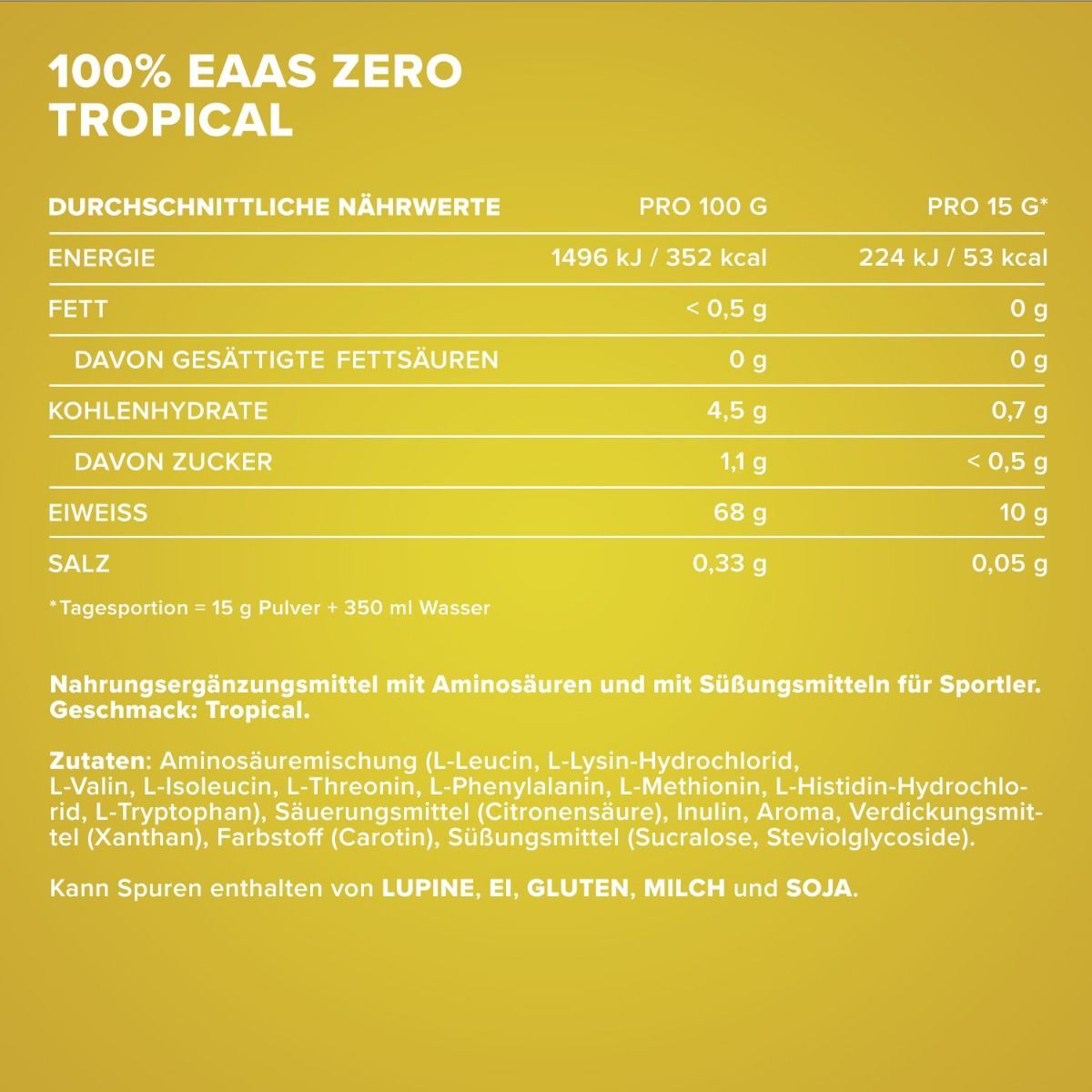 Аминокислота IronMaxx 100% EAAs Zero Тропический 500 г - фото 5