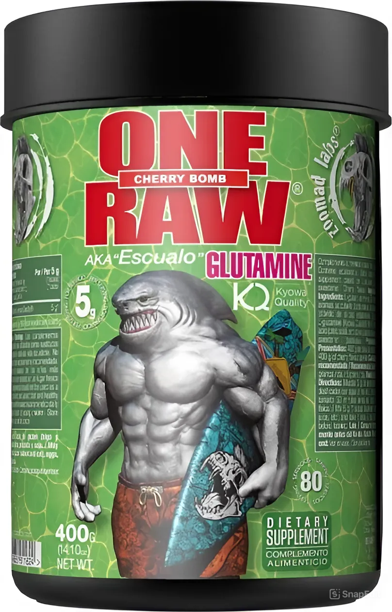 Амінокислота Zoomad Labs Raw One Glutamine Вишня 400 г - фото 1