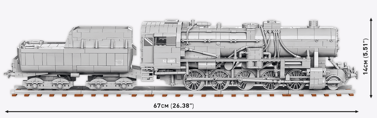 Конструктор Cobi Локомотив Kriegslokomotive Class 52 масштаб 1:35, 2476 деталей (COBI-6281) - фото 4