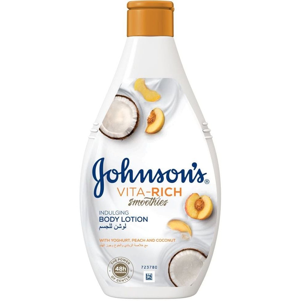 Лосьйон для тіла Johnson’s Vita-Rich Смузі, розслабляючий, з йогуртом, кокосом і екстрактом персика, 400 мл - фото 1