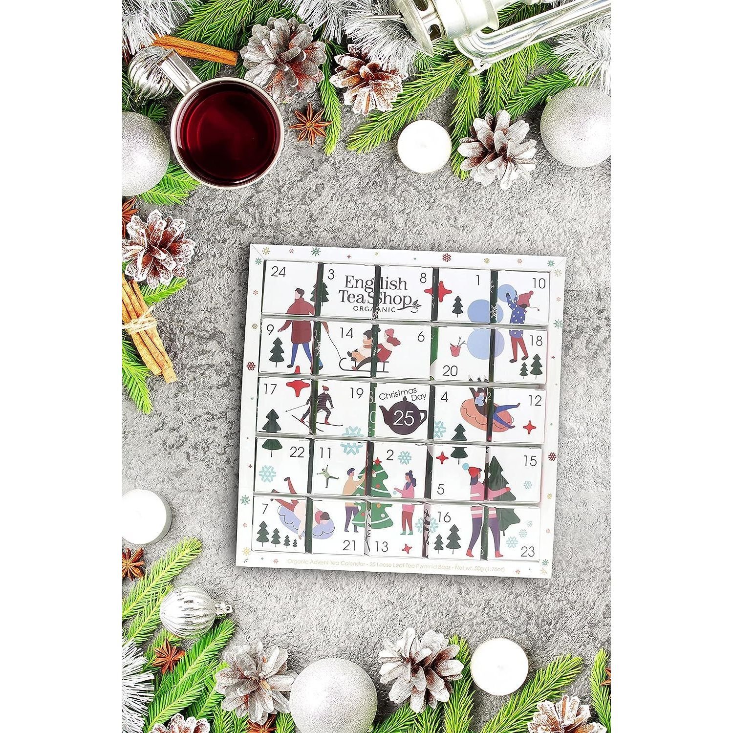 Адвент-календарь English Tea Shop White Ornaments, 50 г (25 шт. х 2 г) (914377) - фото 9