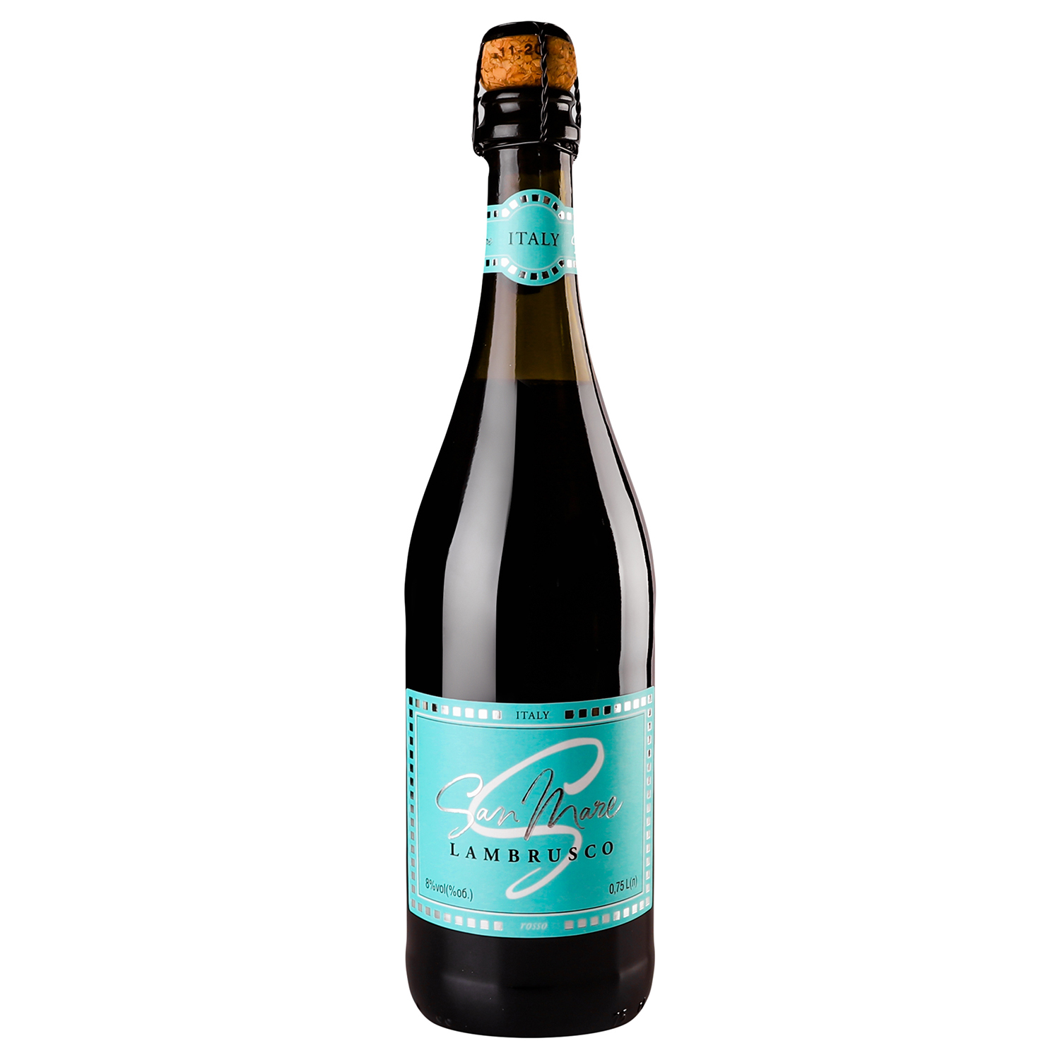 Вино ігристе San Mare Lambrusco dell'Emilia Rosso, червоне, напівсолодке, 8%, 0,75 л - фото 1