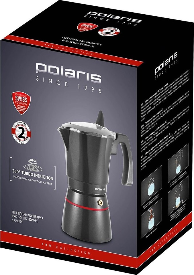 Кофеварка гейзерная Polaris Pro Collection-6C 500 мл 6 чашек (00000020748) - фото 5